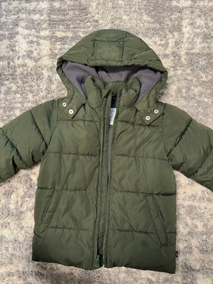 Baby Gap Puffer Jacket Size 4 Years Green Hooded ColdControl Max Winter Coat Kid
