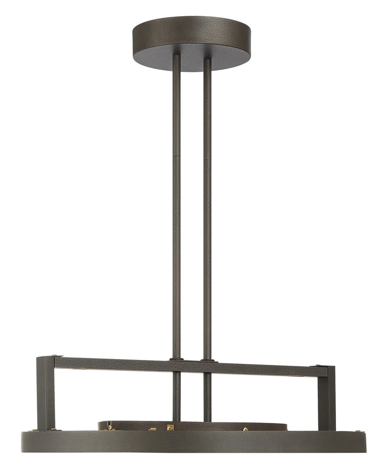 Metropolitan N7524-L Tribeca 20"W LED Lámpara de Tambor - Hierro Ahumado / Latón Suave Foto 4 de 4