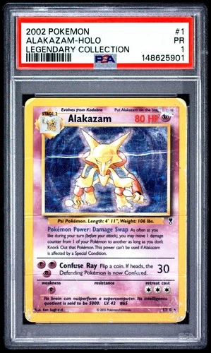 Alakazam Holo PSA 1 2002 Pokemon Legendary Collection #1 POP 5