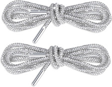 2 Pcs Glitter Shoe Laces Bling Rope Shiny Rhinestone String for Shoes Sweatpants