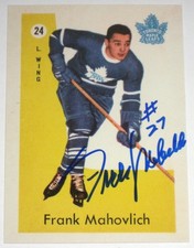 FRANK MAHOVLICH SIGNED ITG PARKHURST REPRINTS TORONTO MAPLE LEAFS CARD AUTOGRAPH