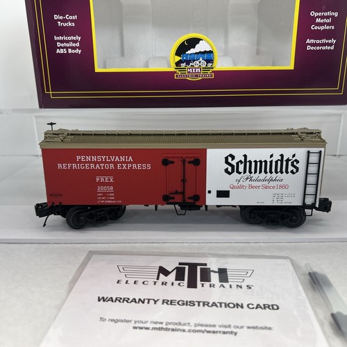 MTH Premier 20-94487 Schmidt’s of Philly 36’ Woodsided Beer Reefer O NEW #20058 - Picture 7 of 15