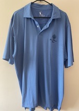 Fairway Greene Polo Shirt Mens 2XL Blue Stripes Trump National Doral Golf F G