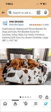 PupProtector Waterproof Throw Blanket for Dogs and Cats Cover Tan TAD1884