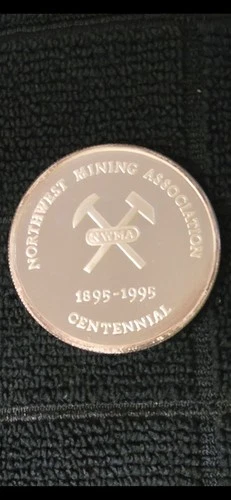 Sunshine Minting 1 oz .999 Silver Round Northwest Mining Centennial 1995