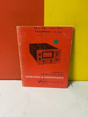 Veeco RGLL-7 Controller Operation and Maintenance Manual