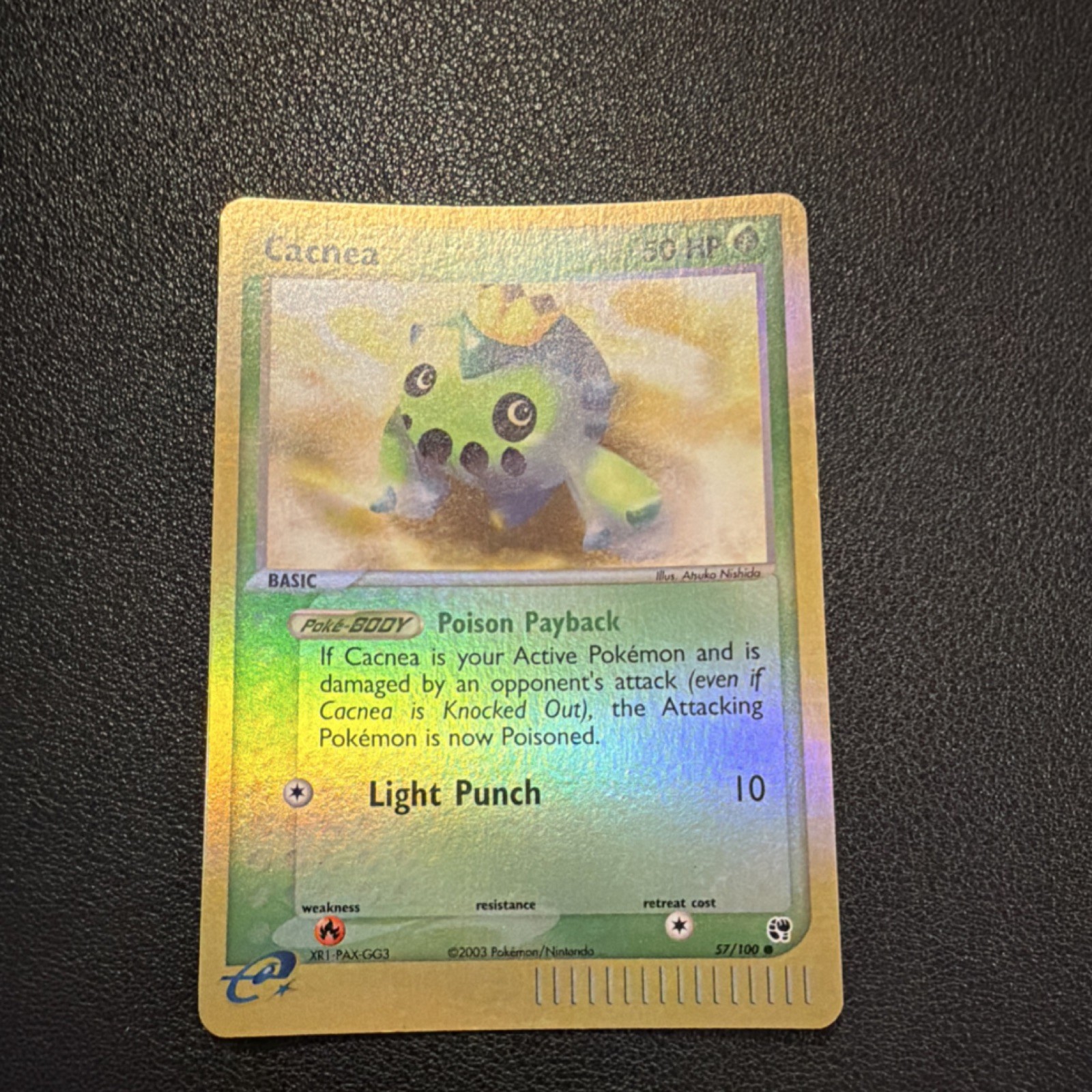Pokémon TCG Cacnea 57/100 EX Sandstorm Reverse Holo Rare Vintage 2003 Card (NM-)