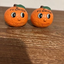Vintage Florida Orange Salt & Pepper Shakers, Pre-Owned