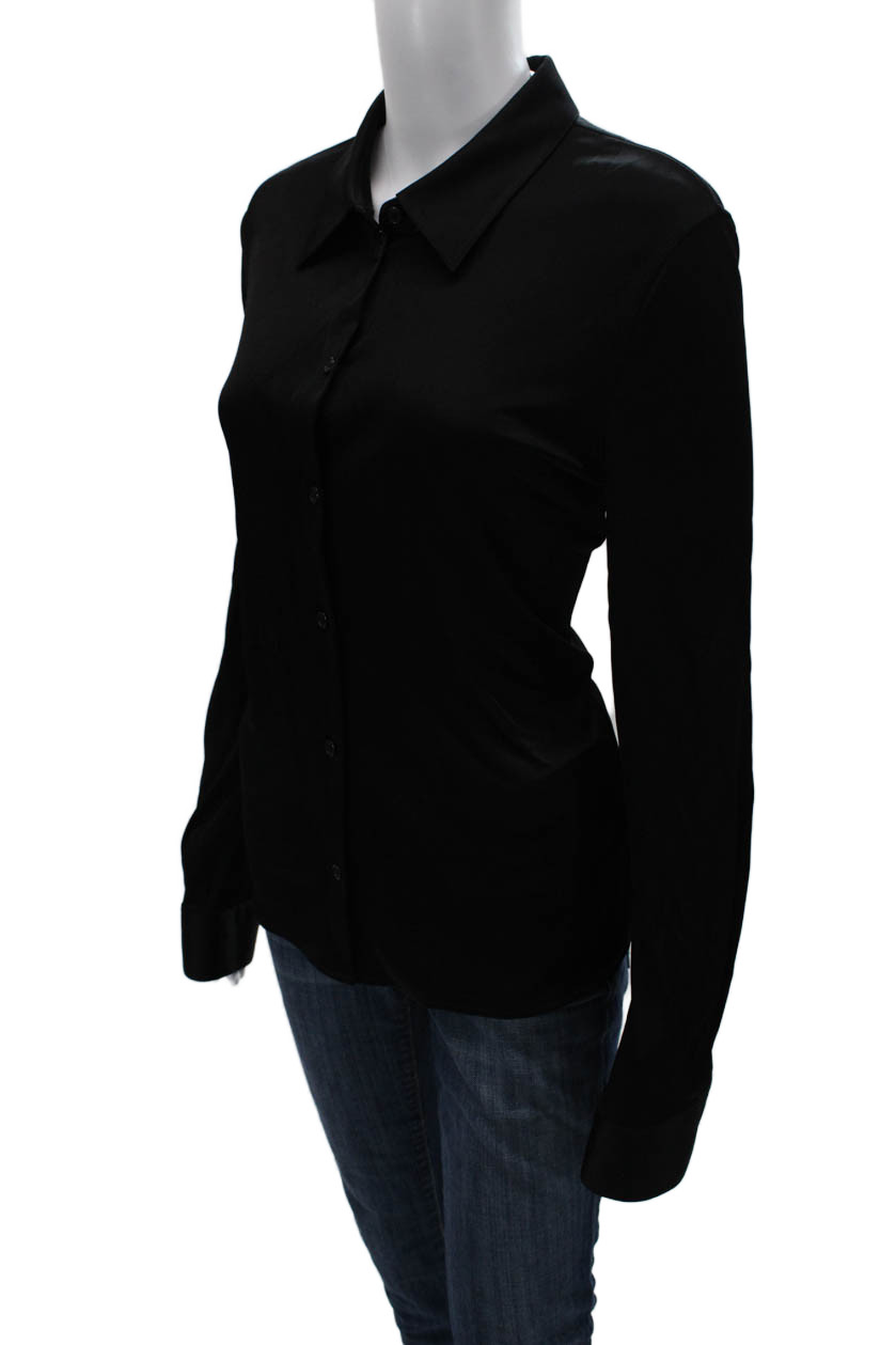 Helmut Lang Womens Basic Collared Viscose Button-… - image 3