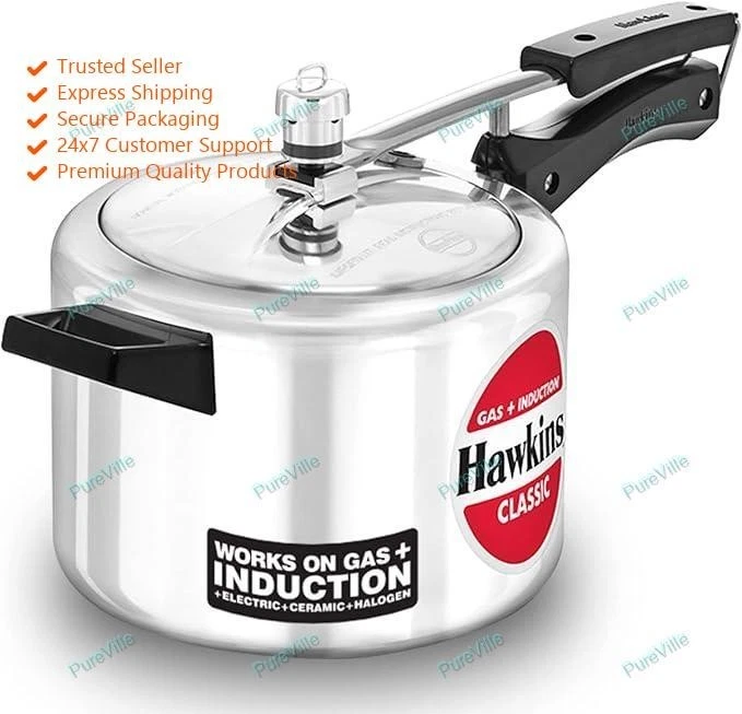 Hawkins Aluminium 4 Litre Classic Pressure Cooker, Induction Inner Lid Cooker (I
Opens in a new wind