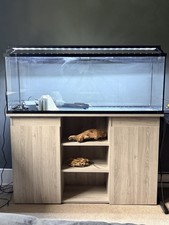 Large Glass Aquarium Fish Tank 182 litre & Urban Styleline Cabinet & accessories