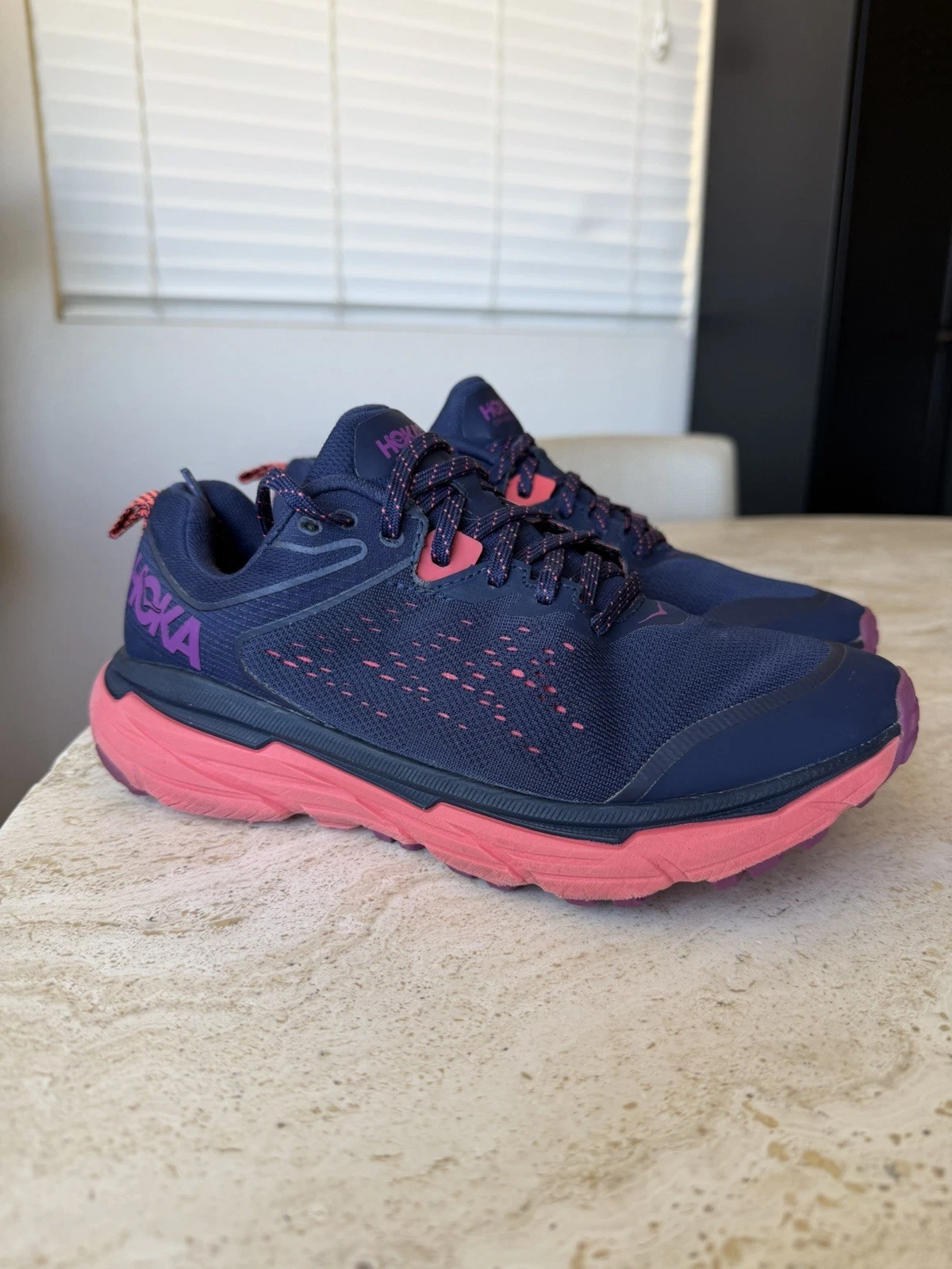 Hoka Challenger ATR 6 Women's 8 D Wide 1106514 Comfort Running Sneakers Navy