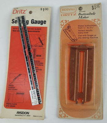 Dritz New Old Stock Buttonhole Maker and Sewing Gauge New in Package