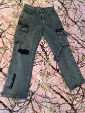 Vintage Y2K/2000s Baggy Grey Skater Style Cargo Pants 30x32