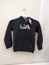 Under Armour Black Freedom Hoodie Sweatshirt Boys Size Small AM2