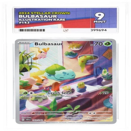 2024 Pokemon Stella Crown Bulbasaur Illustration Rare 143/142 Ace 9 Mint