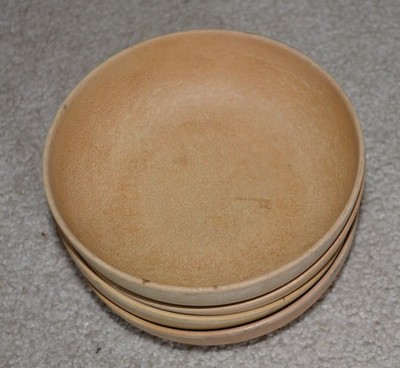VTG Agatized Wood Salad Bowls (5) ELLINGER'S Tan/Beige 5.75'' #60