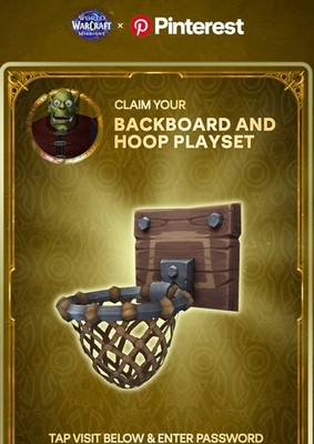 World of Warcraft Backboard & Hoop Playset Decor - ANY REGION - GLOBAL CODE WOW