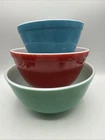 Pyrex Primary Colors Nesting Mixing Bowls Blue 401 Red 402 Green 403 Used Cond.