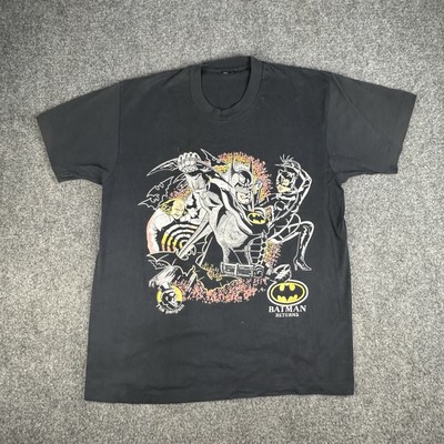 Vintage Batman Returns Catwoman The Penguin Shirt Large Men s Black 90s DC