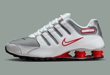 Nike Shox NZ Shoes White Metallic Silver 378341-104 Men's Multi Size