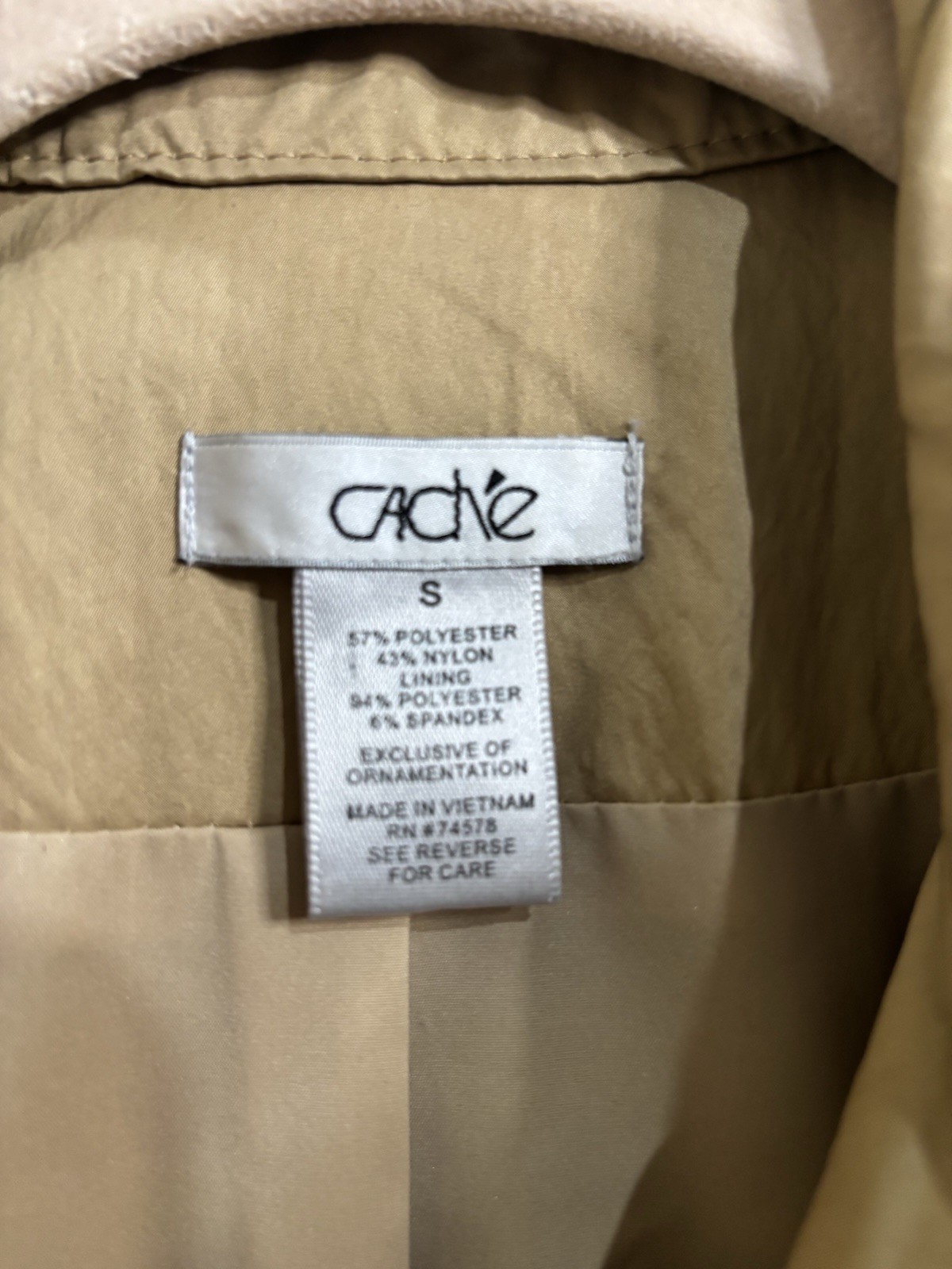 Cache Draped Front Utility Jacket Beige Women’s S… - image 11