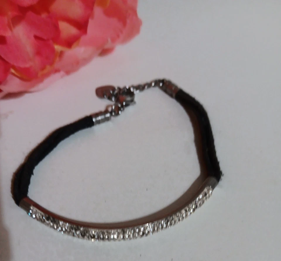 QVC Bronzo Italia Juego de 2 Pulseras, Una Negra y 1 Rosa, Ambas Nuevas en Paquete Foto 3 de 4