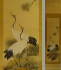 IK848 Japanese Hanging Scroll Cranes and Pine Tree – Symbol of Peace and Longevi