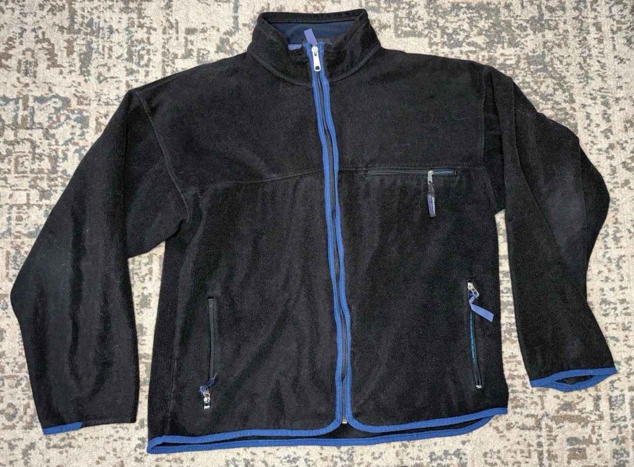 Vintage Patagonia Full Zip Up Men’s Black Fleece Jacket Made In USA Sz Large thumbnail 2