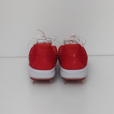 Under Armour Men Sz 16 Baseball Cleats Red / White - Metal  display picture 3