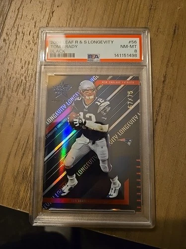 2004 Leaf Rookies And Stars Tom Brady Longevity Black /75 Psa 8 Rare Please Read