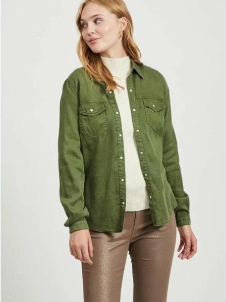 Women GARCIA Shirt Green Denim 38 / M / 46