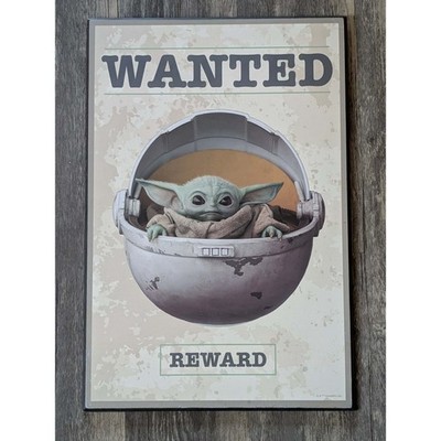 Silver Buffalo Star Wars The Mandalorian The Child ''Wanted'' 13 x 19'' Wall Art