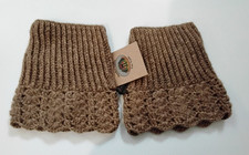 NWT Knit Short Leg Warmers Alpaca Blend Crochet Cuffs Ankle Toppers Andes Gifts