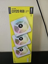 Corsair iCUE Link QX120 RGB Starter Kit 120mm Case Fan, 3-Pack, White