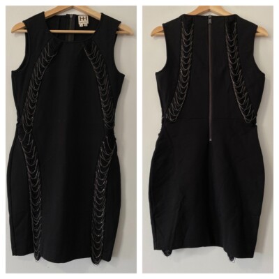 Haute Hippie Sleeveless Chain Sheath Cocktail Dress Size US