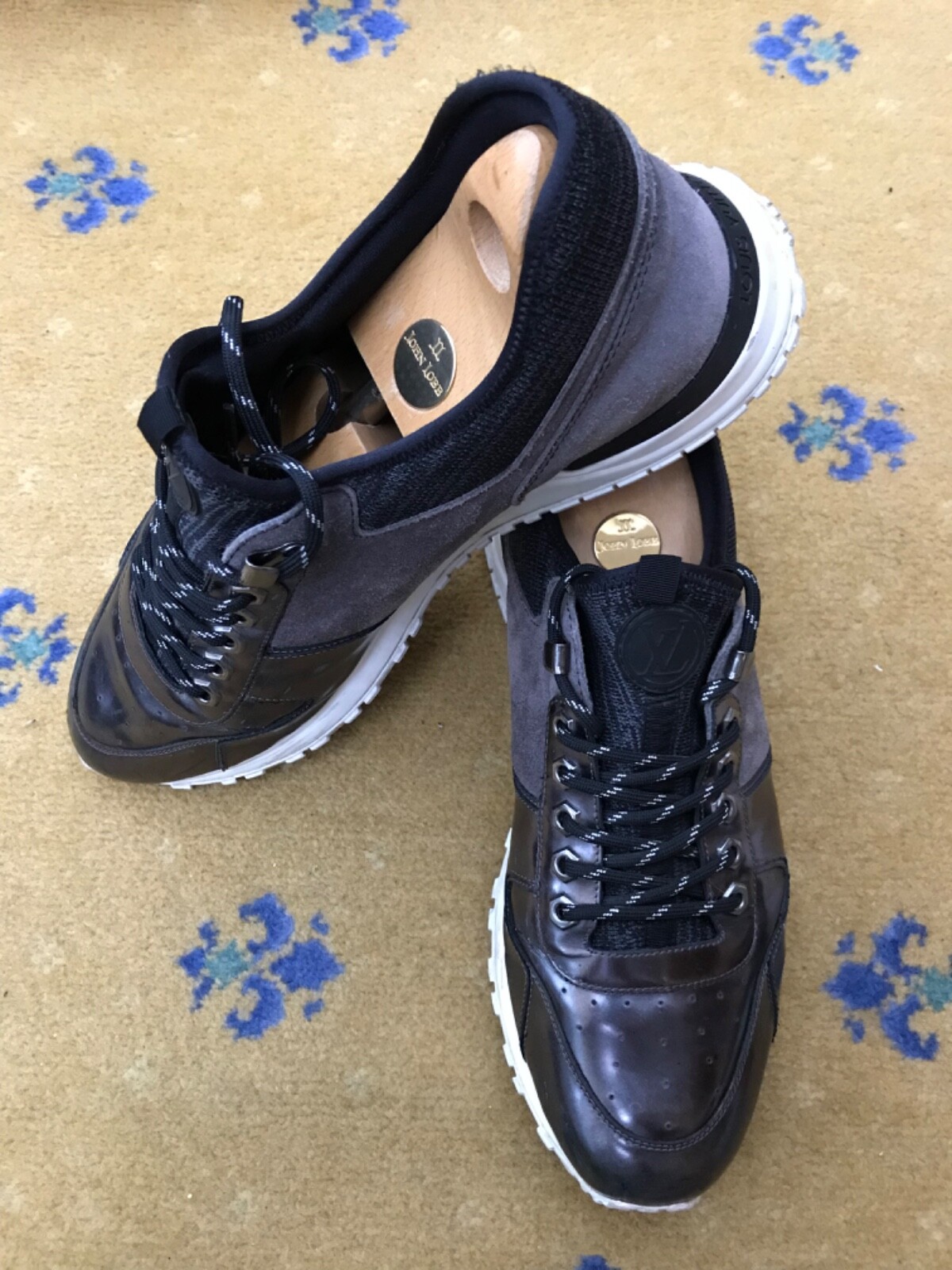 Louis Vuitton Trainers Sneakers Shoes Run Away Suede Leather UK 10 US 11 44 Mens thumbnail 2