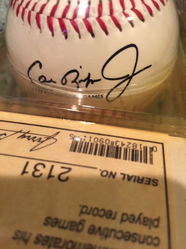 Cal Ripken Jr. Ironman Commemorative Baseball With Facsimile Signature