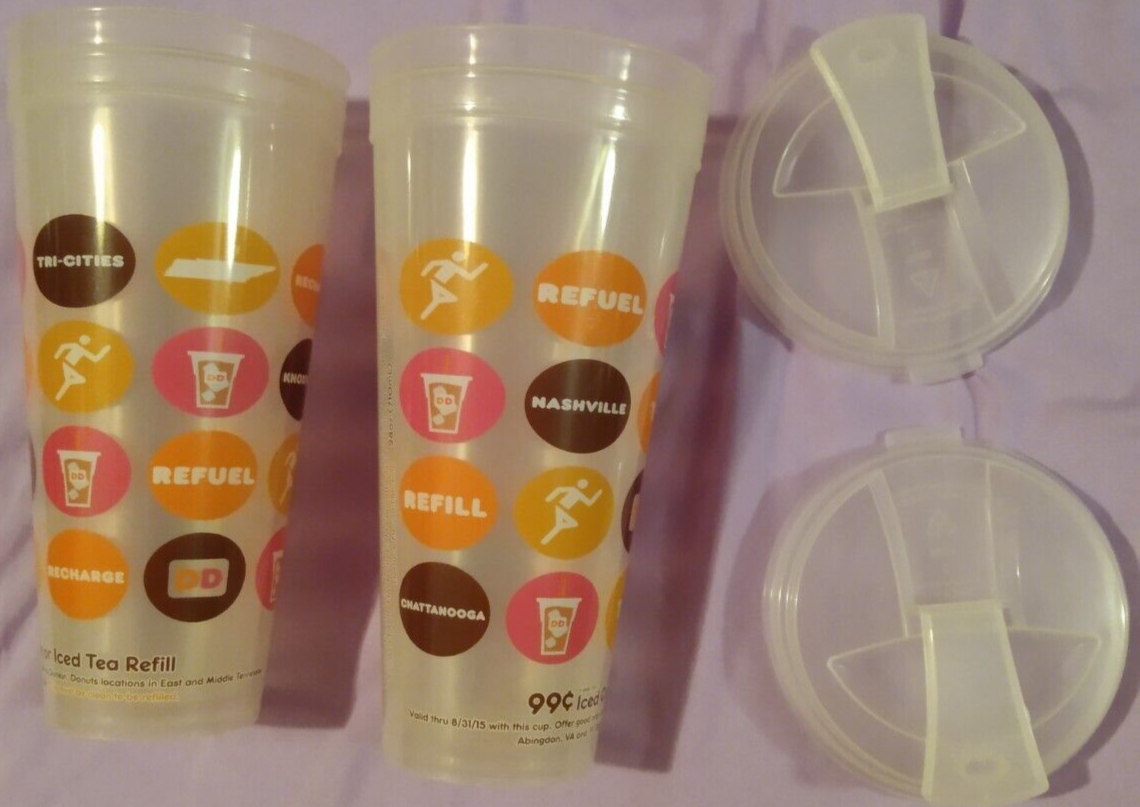 2015 Dunkin Donuts Tennessee 24Oz Refillable Tumbler Hot Cold Flip