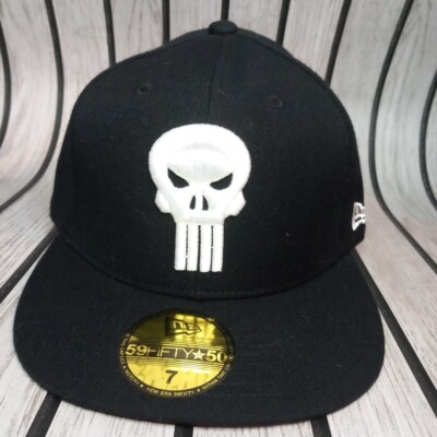 Seltene New Era 59Fifty Marvel Comics The Punisher Baseballkappe nicht verstellbar Größe 7