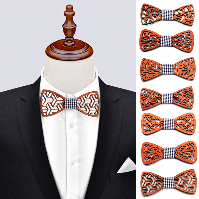 超人気高品質 Wedding Tie Bow Wooden Men's Fashion Wood Wear Neck Bowtie Clothing