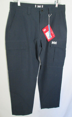 NWT Men's HELLY HANSEN QD Cargo Sailing Outdoor Casual Navy Pants Size 32 x 27.5