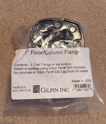 Gilpin Inc.  1'' Black Floor Flange
