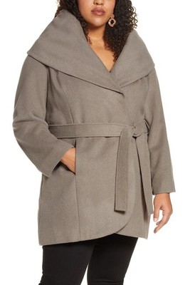 wool wrap coat plus size