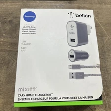 Belkin Mixit Metallic 2.4A Premium Charging Kit   wLightngUSB Cable -Gray (a3)