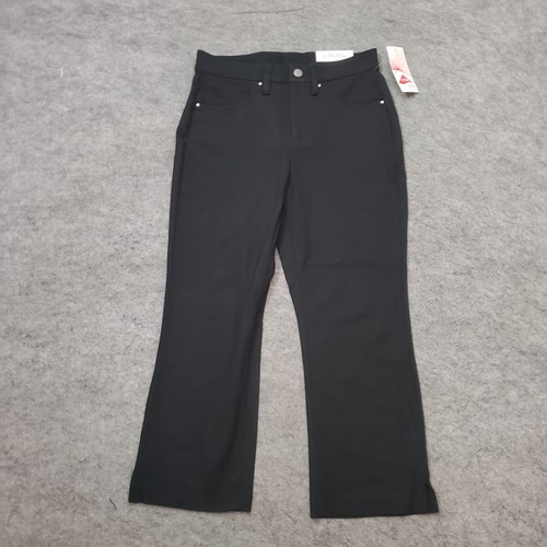 NEW Soma Pants Womens S Small Black Dress Cropped Straight Mid Rise Casual