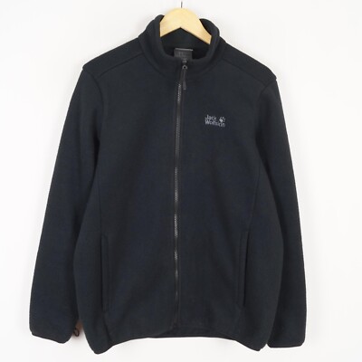 JACK WOLFSKIN NANUK 200 Men Fleece Jumper Size S Black Full