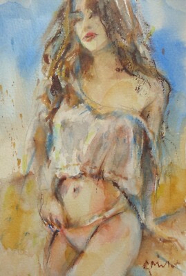 GERRY MILLER. Aquarell-Ohne Rahmen.13x19cm.