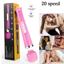 20 Speed Handheld Massager Wand Vibrating Massage Magic Full Body Therapy Motor