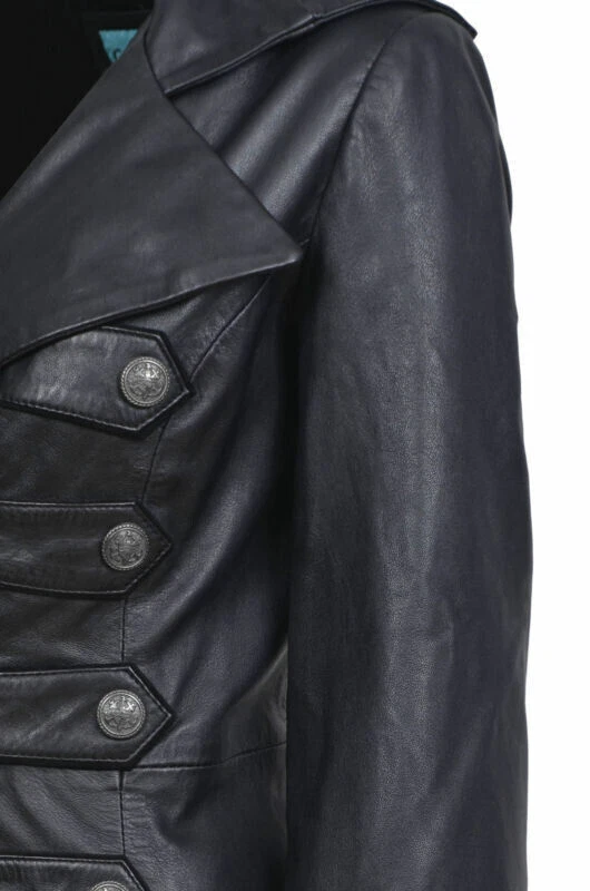 Gabardina larga de cuero de cordero genuino diseñada de lujo para mujer hecha a medida Foto 3 de 4